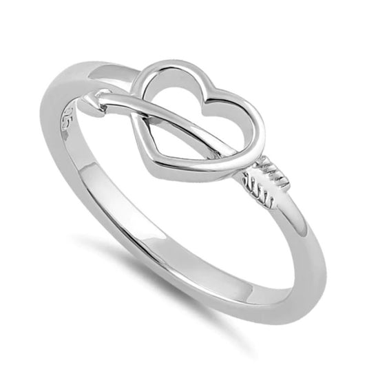 "Arrowed Heart" Silver Ring "Corazon Flechado" Anillo de Plata