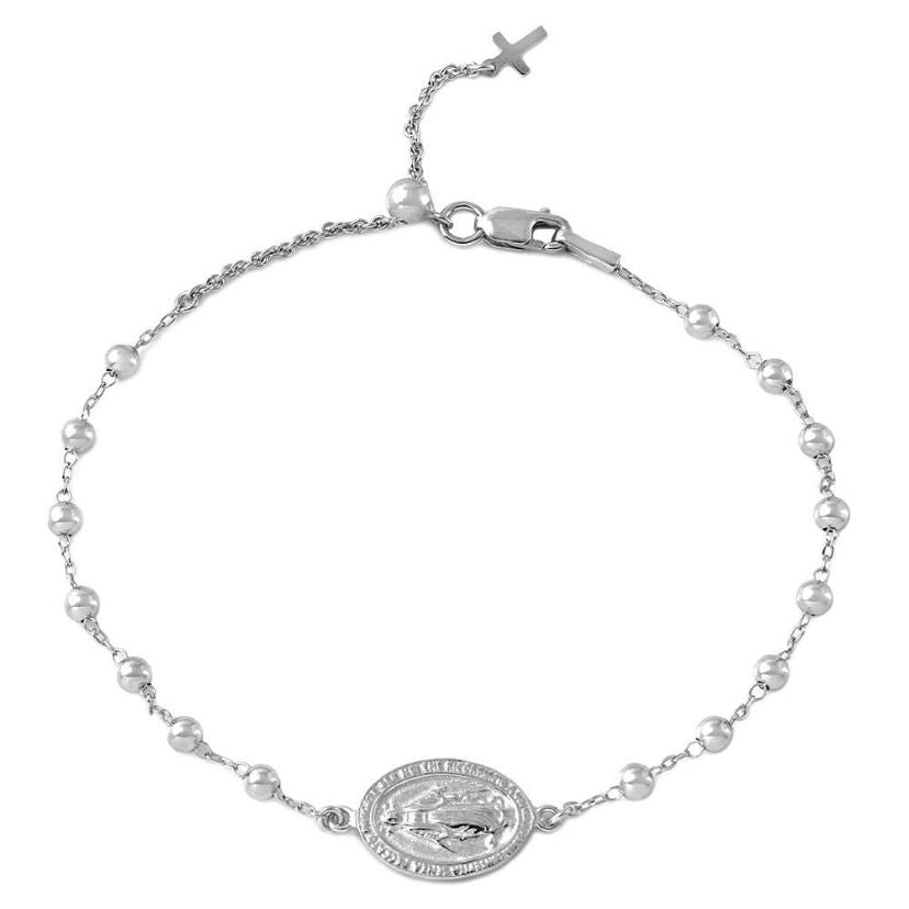 "Adjustable Rosary" Silver Bracelet                                        "Rosario Ajustable" Pulcera de Plata