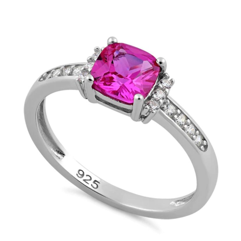 "Pink Gem" Sterling silver ring "Gema Rosa" Anillo de plata