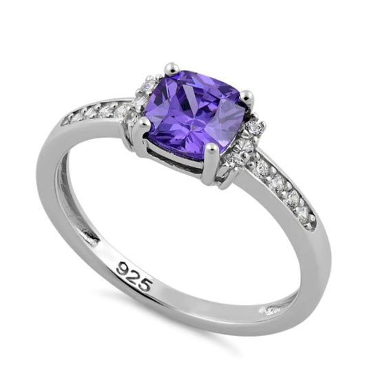 "Purple Gem" Sterling silver ring "Gema purpura" Anillo de plata