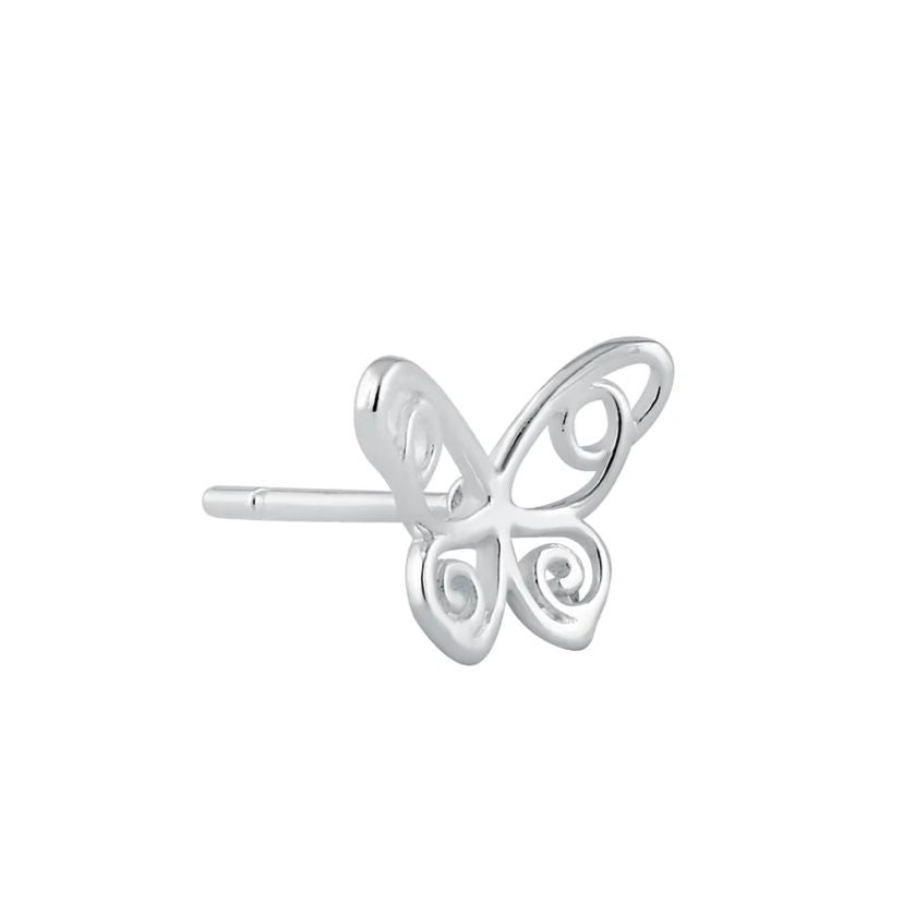 "Butterfly Studs" Silver Earrings "Aretes de Mariposa" Plata