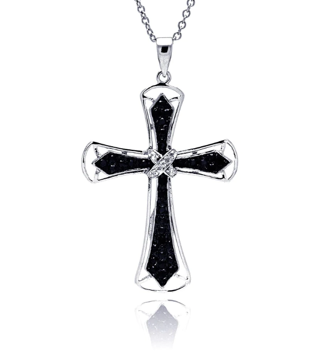 "Black Cross" Silver Pendant "Cruz Negra" Dije de plata