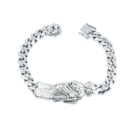 "St Jude Cuban Bracelet" Sterling Silver "Esclava de San Judas" Eslabon Cubano de plata