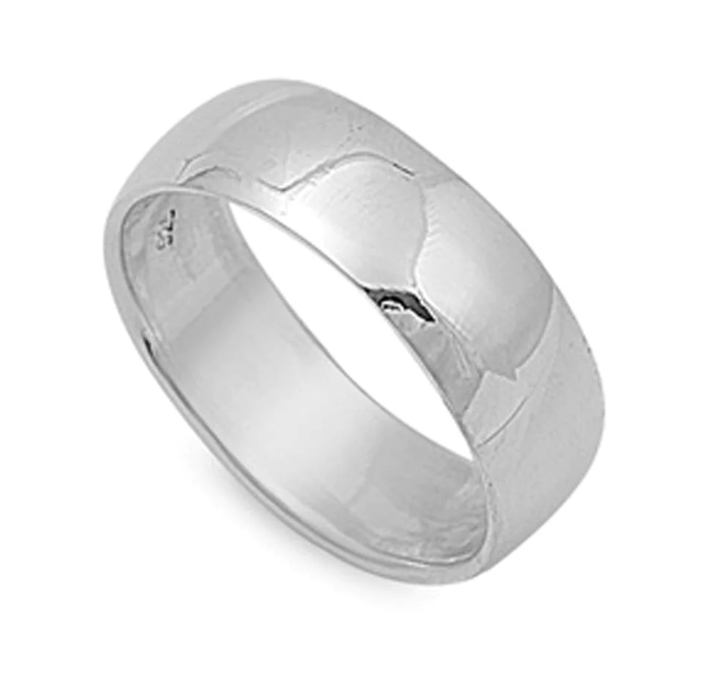 "Wedding Band Ring" Sterling Silver "Anillo de Matrimonio" de Plata