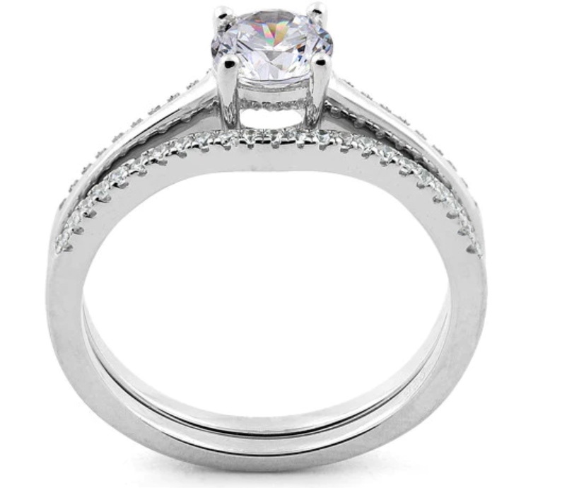 "Engagement Set" CZ Ring Sterling Silver "Set de Anillos de Compromiso" Anillo de Plata CZ