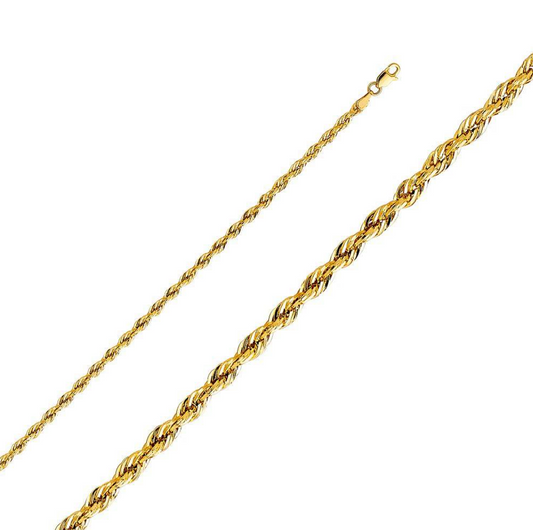 Chain Lobster Silky Hollow Rope 14K Gold 3.0mm