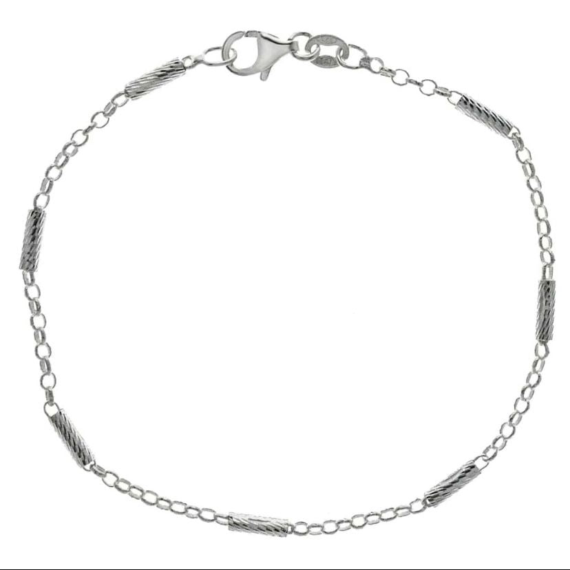 "Diamond Cut" Silver Bracelet "Corte de Diamante" Pulsera de Plata