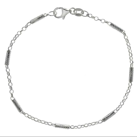 "Diamond Cut" Silver Bracelet "Corte de Diamante" Pulsera de Plata