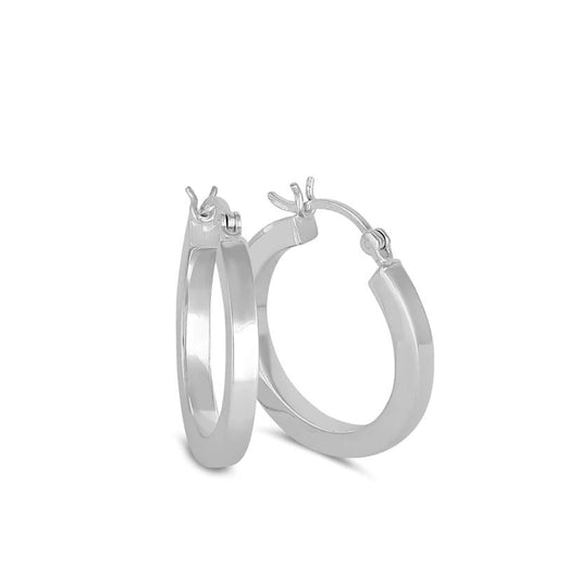 "Plain Small Hoop" Silver Earrings 3.00MM x 15.0MM "Aros Simples Pequenos" Aretes de Plata