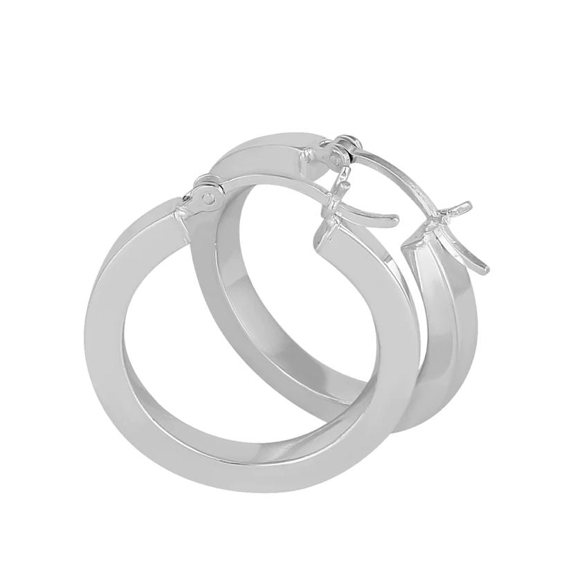 "Plain Small Hoop" Silver Earrings 3.00MM x 15.0MM "Aros Simples Pequenos" Aretes de Plata